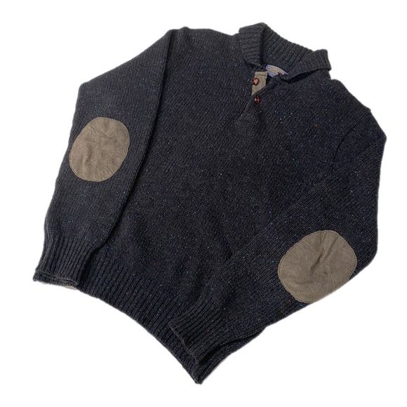 Pendleton Wool Sweater Men's M Navy Henley 2 Button Pullover Virgin USA VTG - Picture 1 of 7